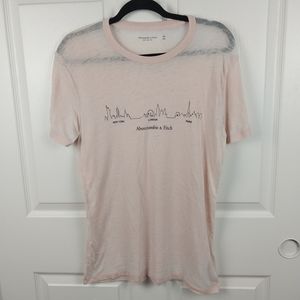 Abercrombie & Fitch Women's XS Sheer Pink Soft Tee New York London Paris Graphic